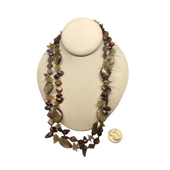 Natural Stone & Shell Multi-Color Beaded Necklace - Picture 3 of 6
